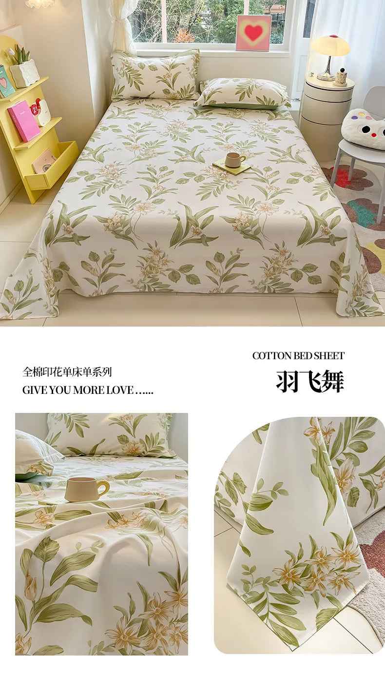 🛏️Fresh Flowers, Sweet Dreams – Soft Cotton Bed Sheet for Kids 🌸 - ThiGui