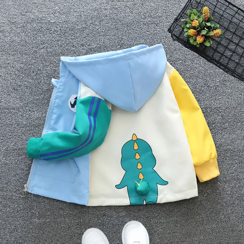 🦕 Dino Style On-the-Go! Hooded Jacket with Colour Patchwork for Boys & Girls (3–10Y) 🌈 - ThiGui