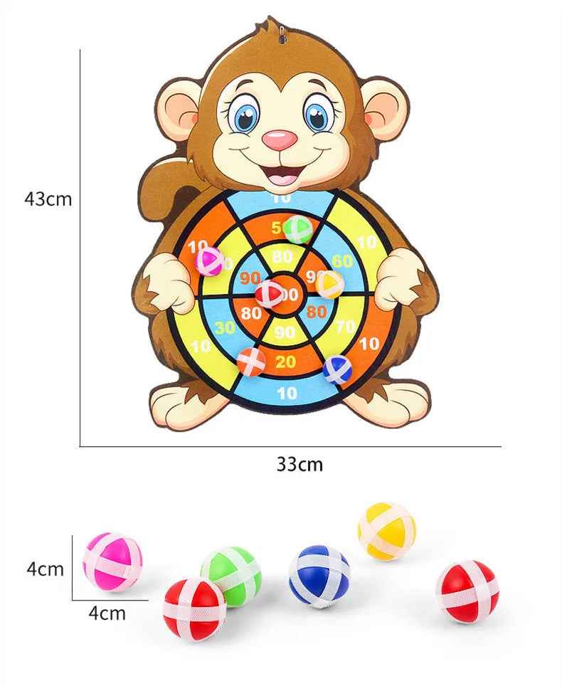 🐸Soft Sticky Ball Dart Board Game for Boys with Adorable Animal Designs and Safe Indoor Fun - ThiGui