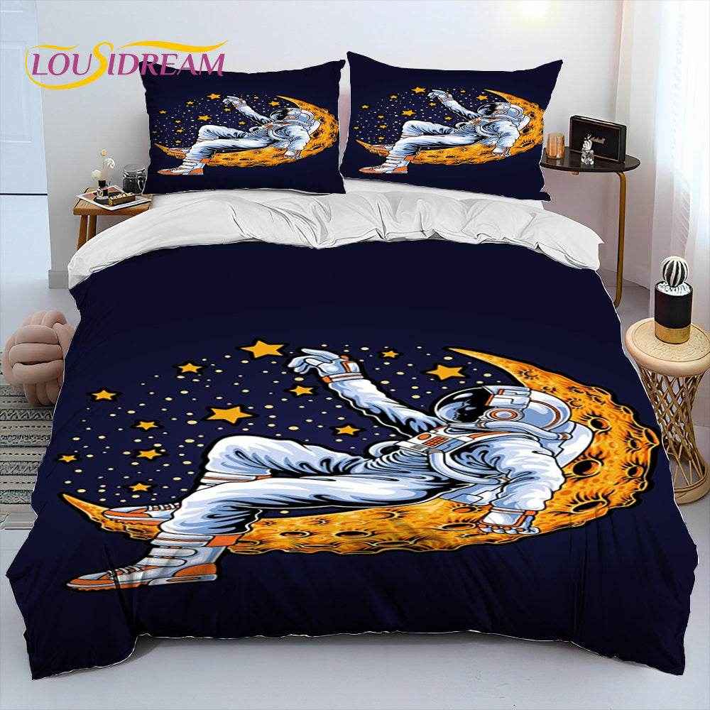 🚀Blast Off to Dreamland! Space-Themed Bedding Set for Future Astronauts - ThiGui