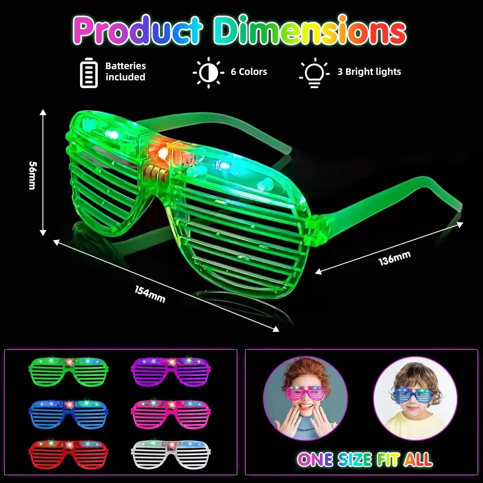 💡 Neon LED Party Glasses 😍 | Glow-in-the-Dark Fun for Birthdays, Festivals & Crazy Nights! 🥳 - ThiGui