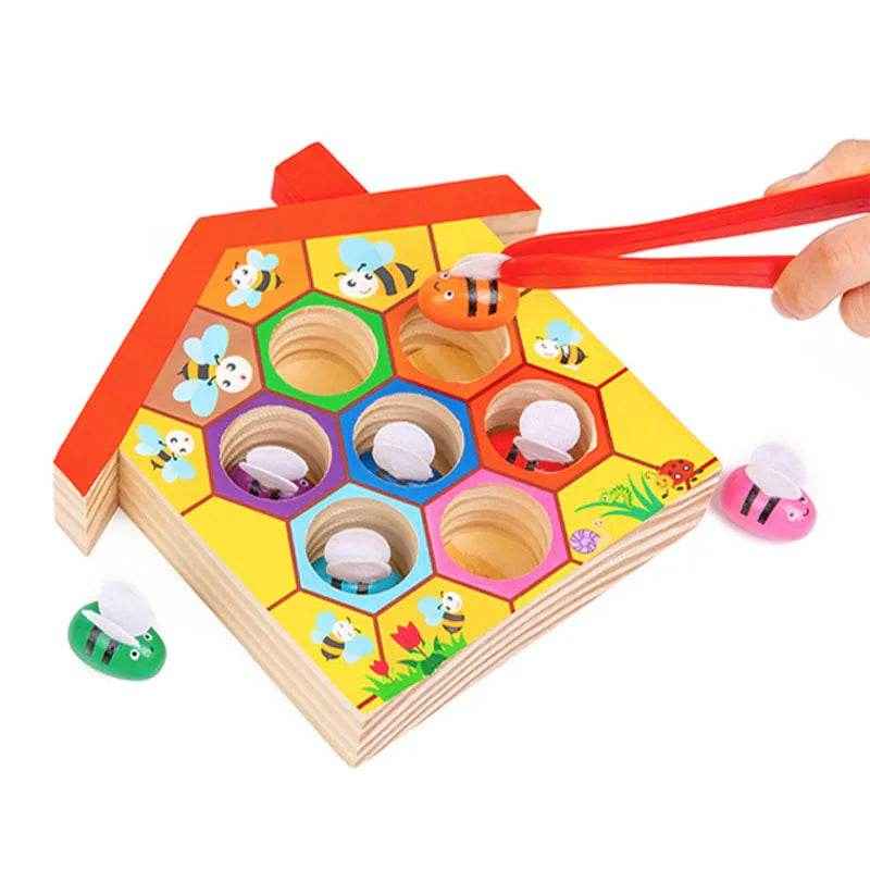 🌳Busy Bees Color Matching Game – Montessori Wooden Fun for Clever Little Hands - ThiGui