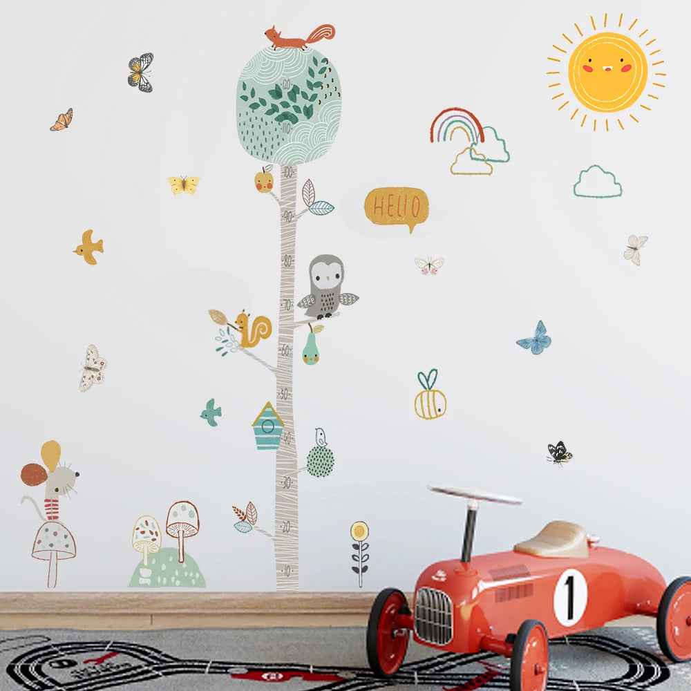 Watch Me Grow! Cute Animal Height Chart Wall Sticker for Boys’ Rooms - ThiGui