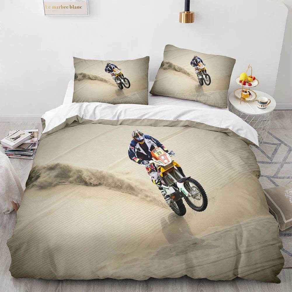 🛏️Zoom Zoom Dreams: 3D Motorcycle Bedding Set for Speed-Loving Boys! 💨 - ThiGui