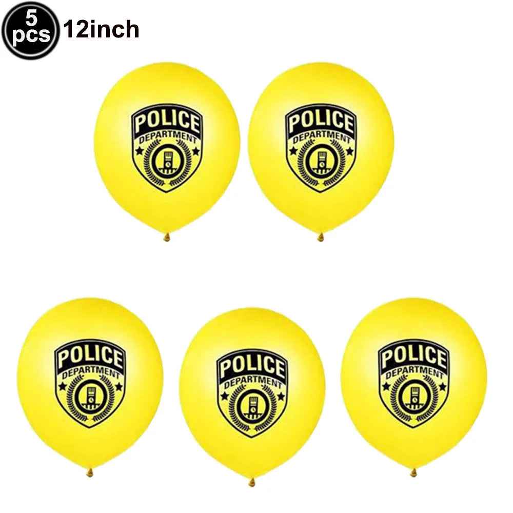 🚓Zoom into Action! Police Car Birthday Balloon Set for Little Heroes Turning 4, 5 or 6! - ThiGui