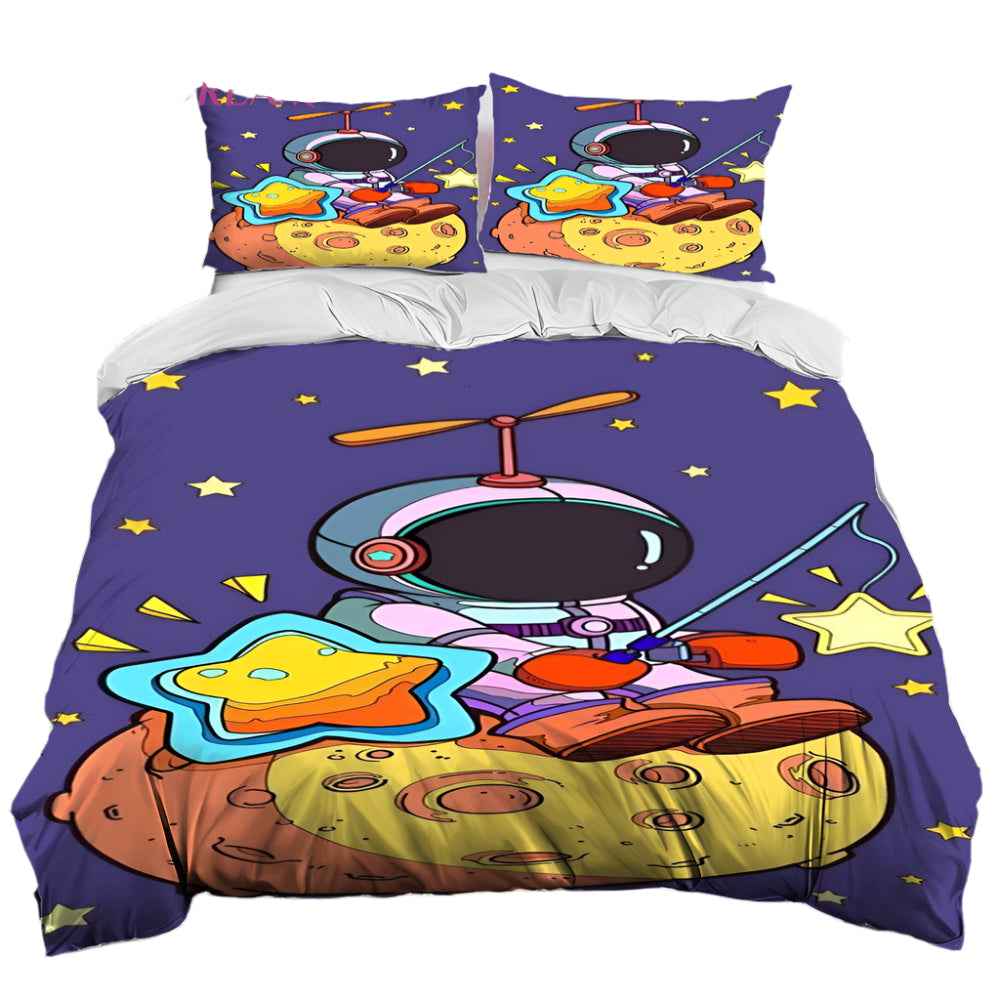 🚀Blast Off to Dreamland! Space-Themed Bedding Set for Future Astronauts - ThiGui