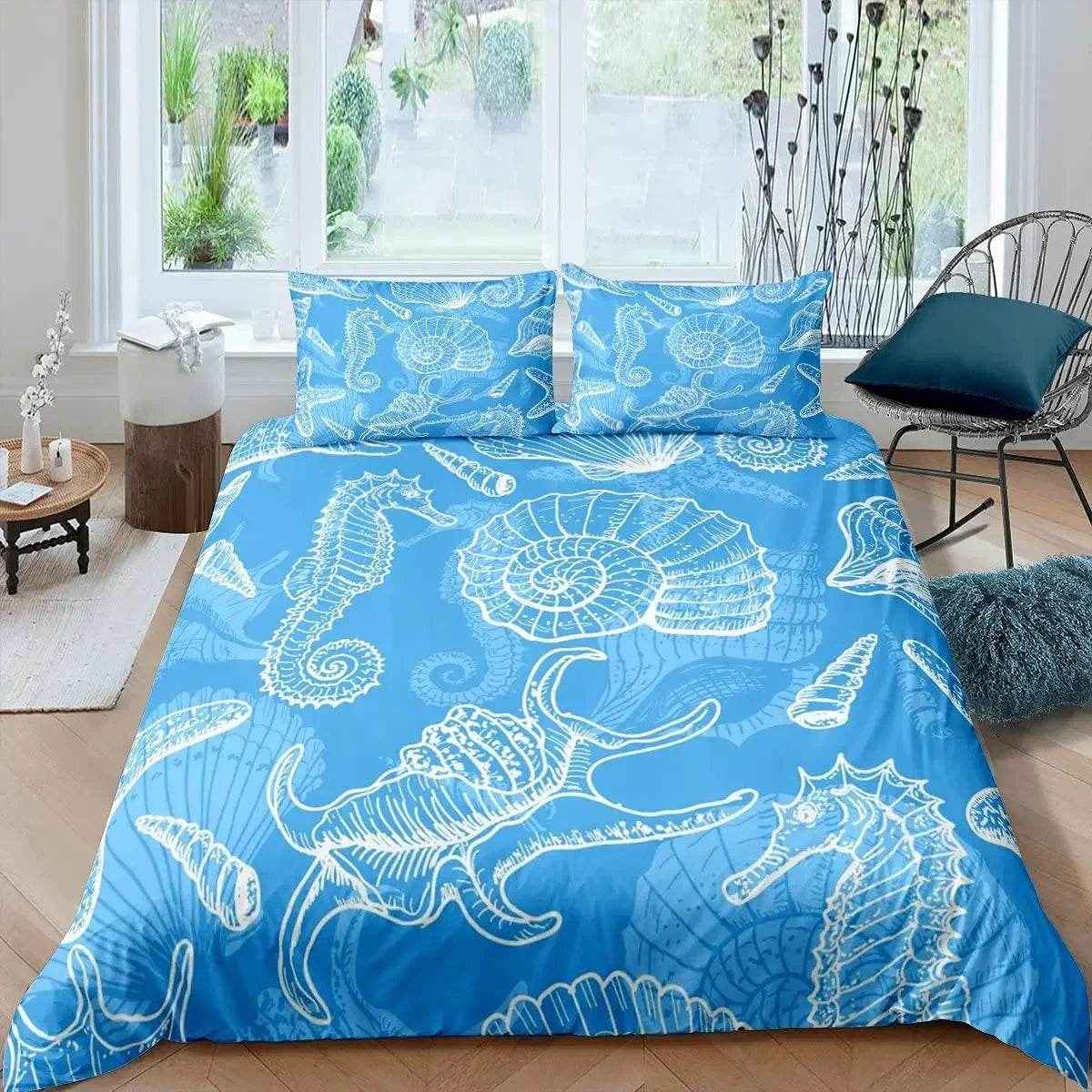 🛏️Underwater Dreams Await! 🐠 Ocean Animal Bedding Set for Sea-Loving Kids - ThiGui