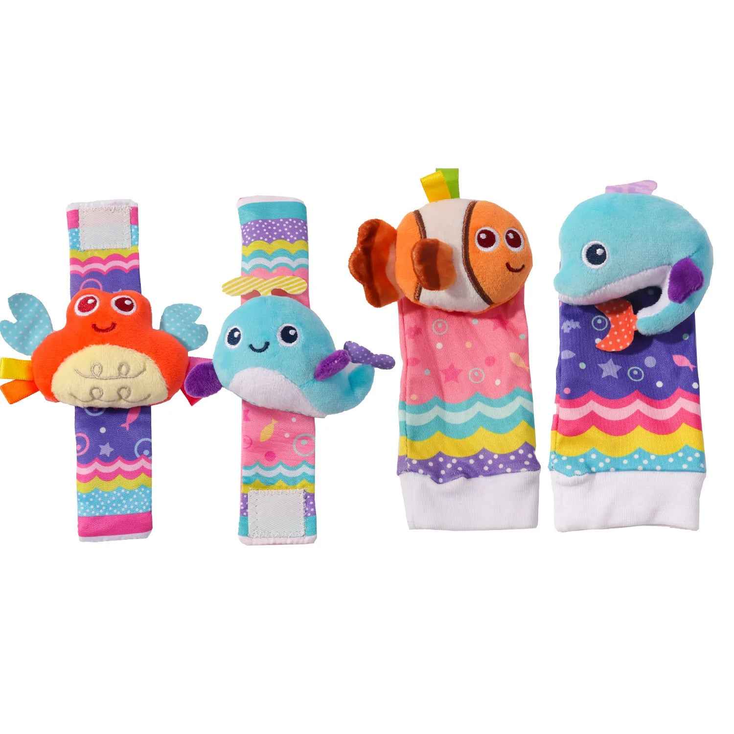 🐾 Baby’s First Discovery Set 👶 – Foot Finder Socks & Wrist Rattles for Sensory Fun! - ThiGui