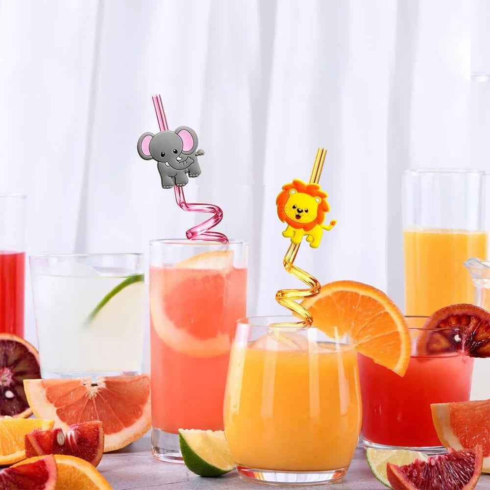 🦁 Sip & Roar – Jungle Animal Party Straws for Wild Fun at Every Sip! - ThiGui