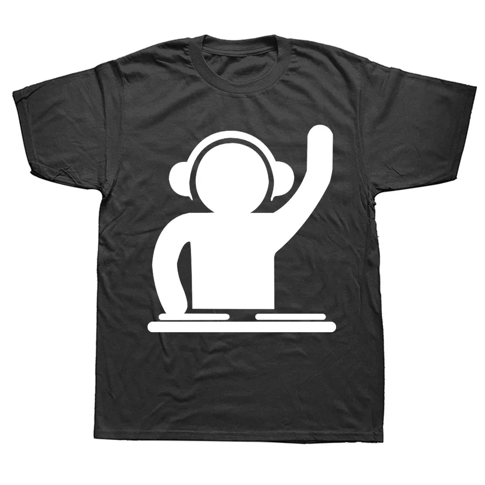 DJ Cat Graphic Tee 🎧🐱 Cool Summer Streetwear Cotton T-Shirt - ThiGui