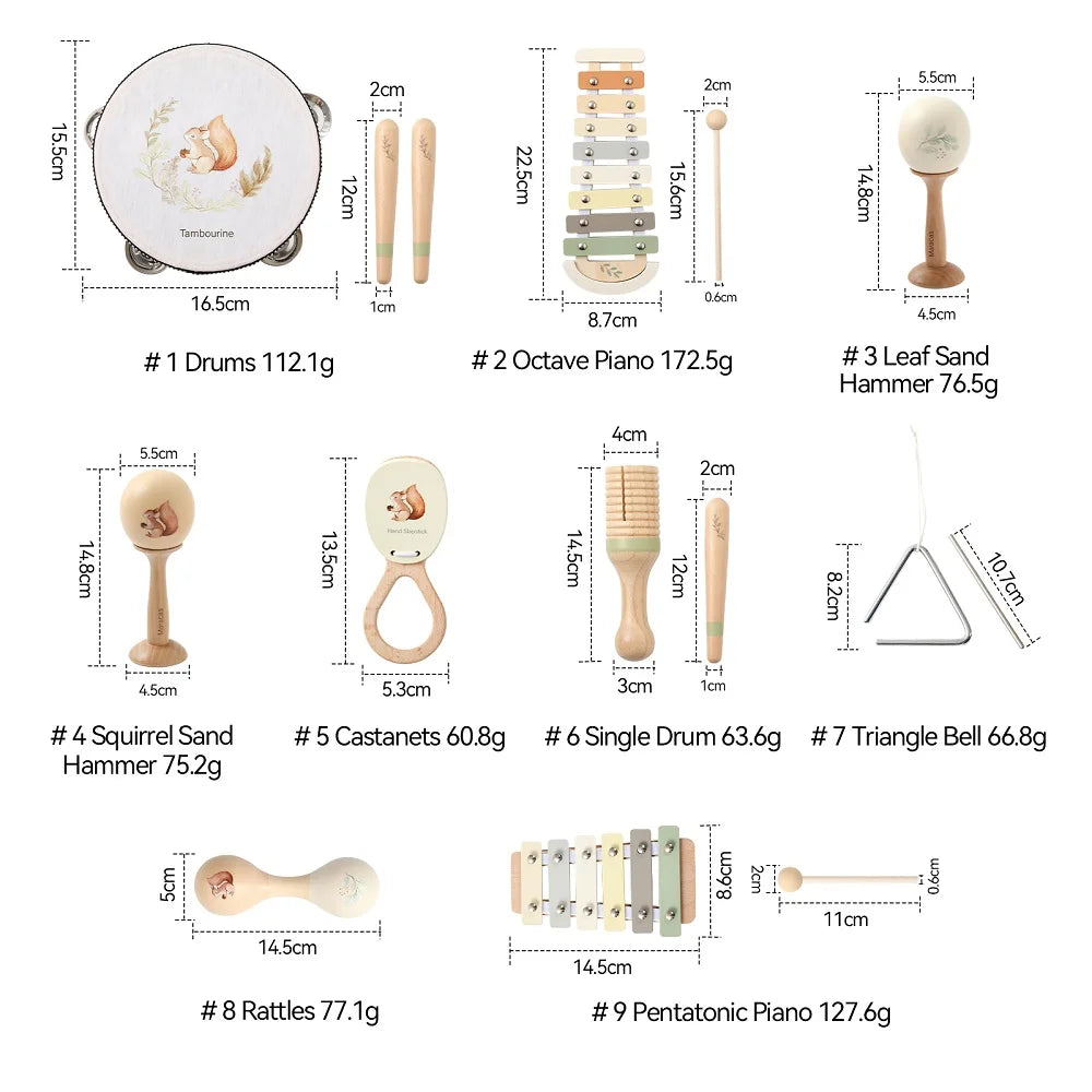 🥁 Montessori Musical Toy Set – Little Hands, Big Sound Adventures! 🎶👶 - ThiGui