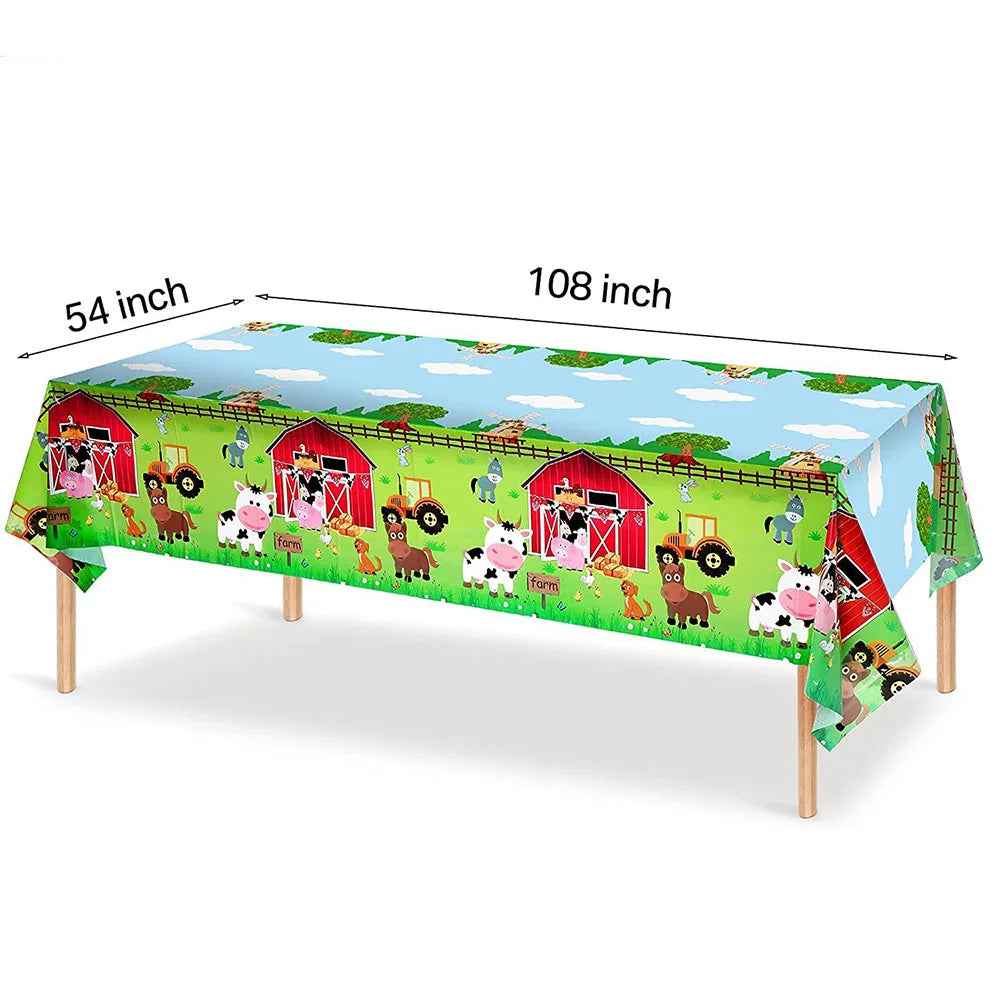 🐷Oink, Moo, Baa – Adorable Farm Animals Tablecloth for a Barnyard Bash! 🐮🐑 - ThiGui