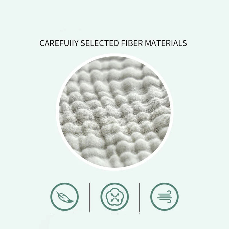 🌿 Soft as a Cloud – Pure Cotton Bubble Muslin Blanket for Snuggly Little Ones 👶🛏️ - ThiGui