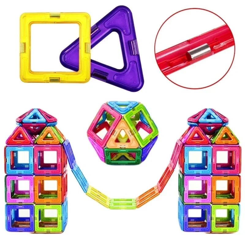🌈 Magnetic Builder Blocks Set 🧲 | 50–100pcs of Creative STEM Fun for Curious Kids 🧠 - ThiGui
