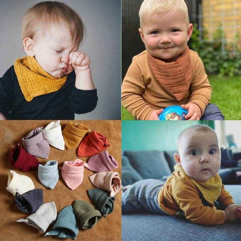 🍼Stylish & Soft! 5-Pack Baby Boy Bandana Bibs for Dribbles, Feeds & Cuddles - ThiGui