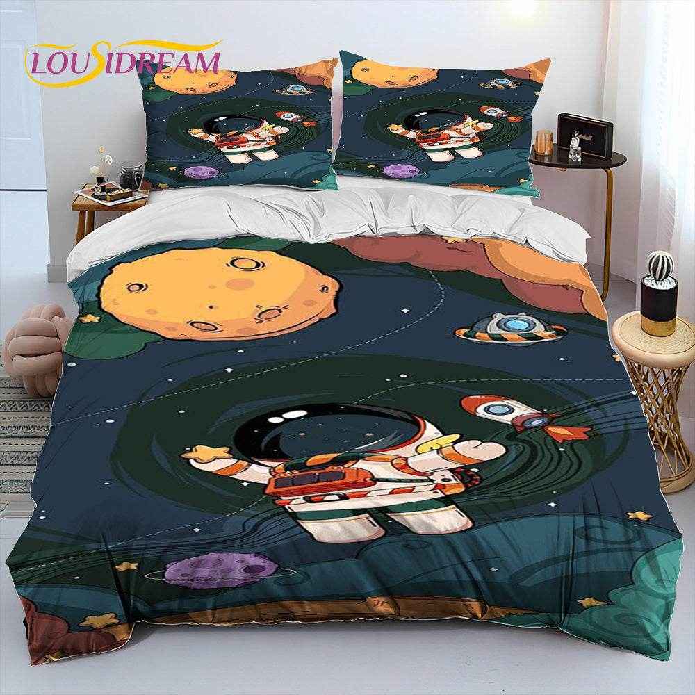 🚀Blast Off to Dreamland! Space-Themed Bedding Set for Future Astronauts - ThiGui