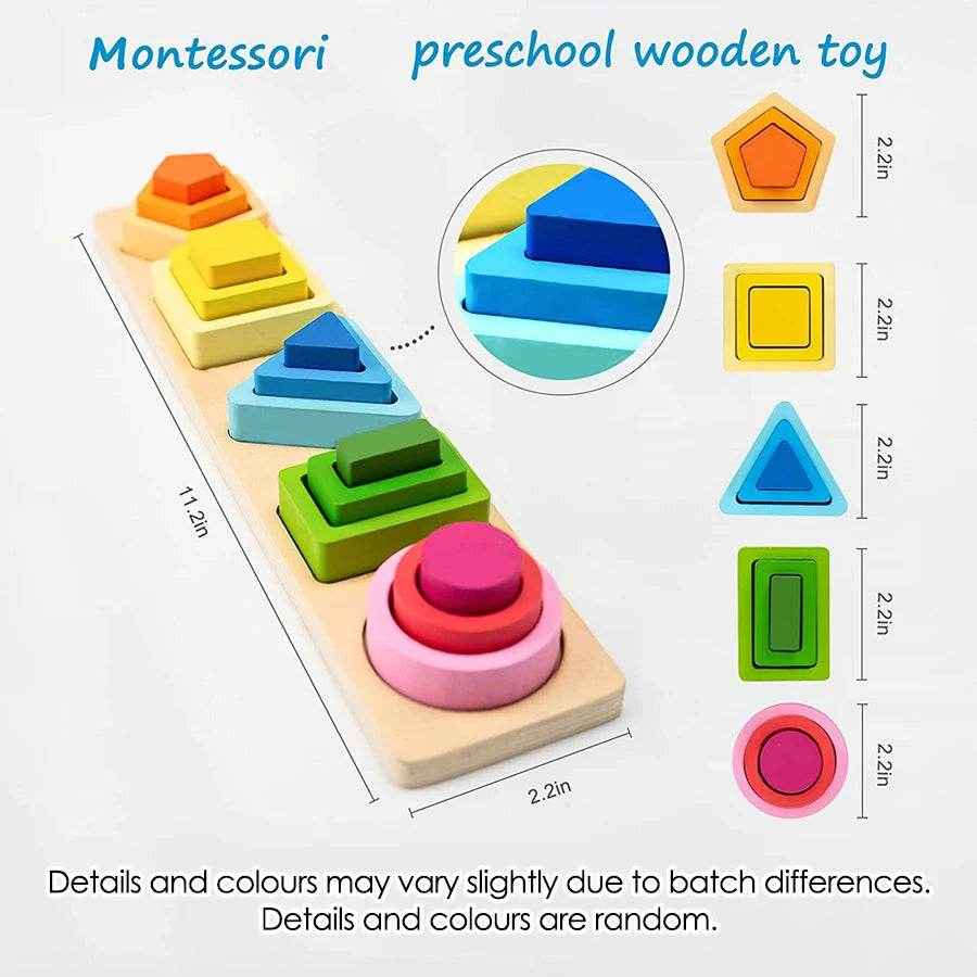 🌳Montessori Magic: Wooden Sorting & Stacking Fun for Curious Little Hands - ThiGui