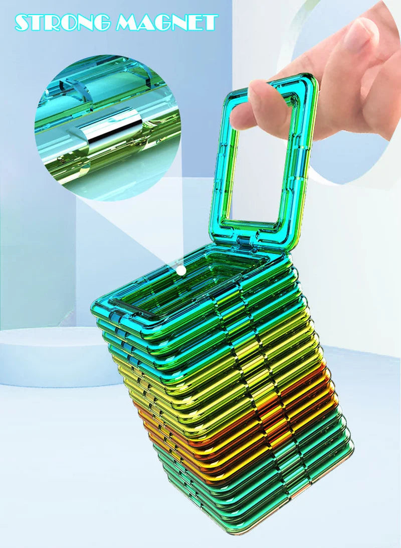 🌈 Magnetic Builder Blocks Set 🧲 | 50–100pcs of Creative STEM Fun for Curious Kids 🧠 - ThiGui