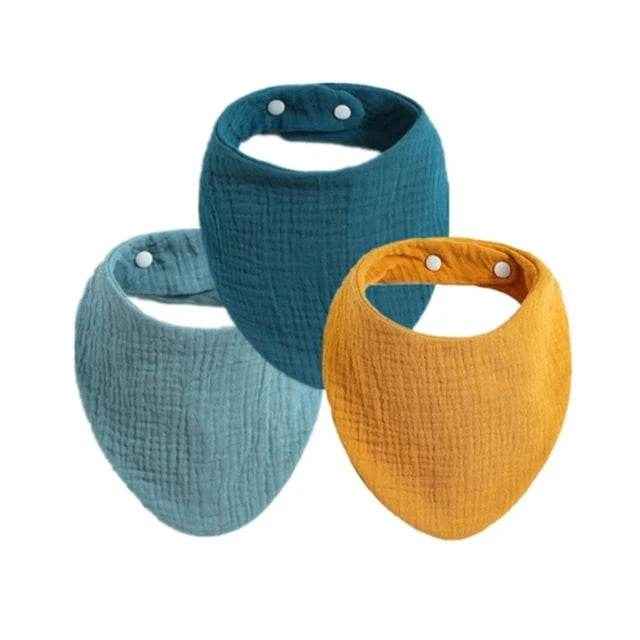 🍼Soft & Stylish! 3-Pack Cotton Bandana Bibs for Happy, Mess-Free Babies - ThiGui