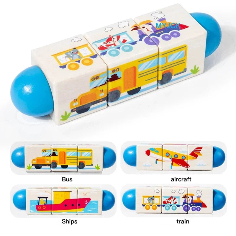 🧩 Spin & Match Wooden Puzzle – 3D Animal Block Fun for Clever Little Learners! 🐘🎨 - ThiGui