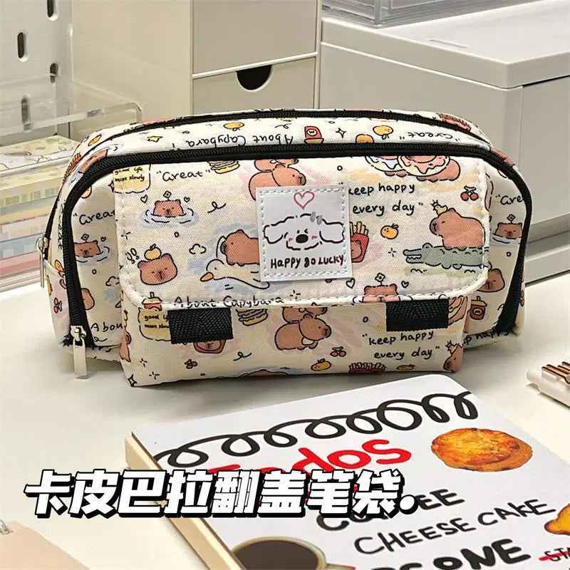 🎨Capy-Cool Pencil Pouch – Big, Fun & Organised with Adorable Capybara Style - ThiGui