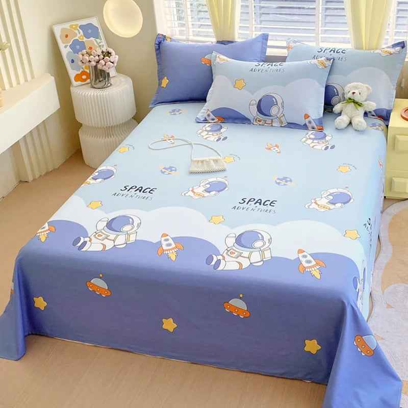 🛏️Fresh Flowers, Sweet Dreams – Soft Cotton Bed Sheet for Kids 🌸 - ThiGui