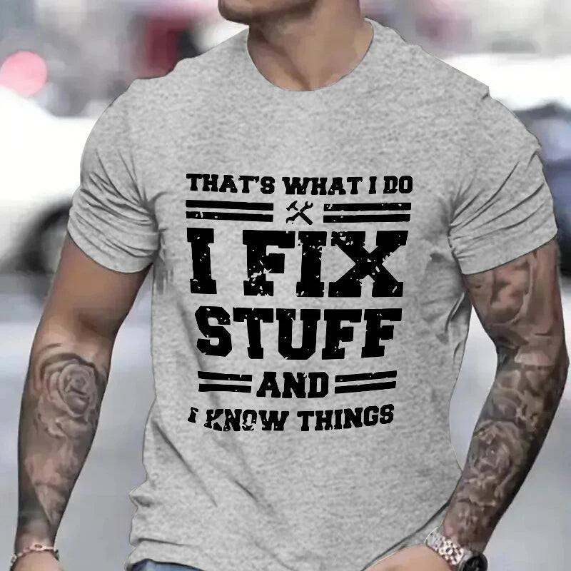I Fix Stuff Dad Tee 🔧😎 Funny Mechanic Shirt for Handy Heroes - ThiGui