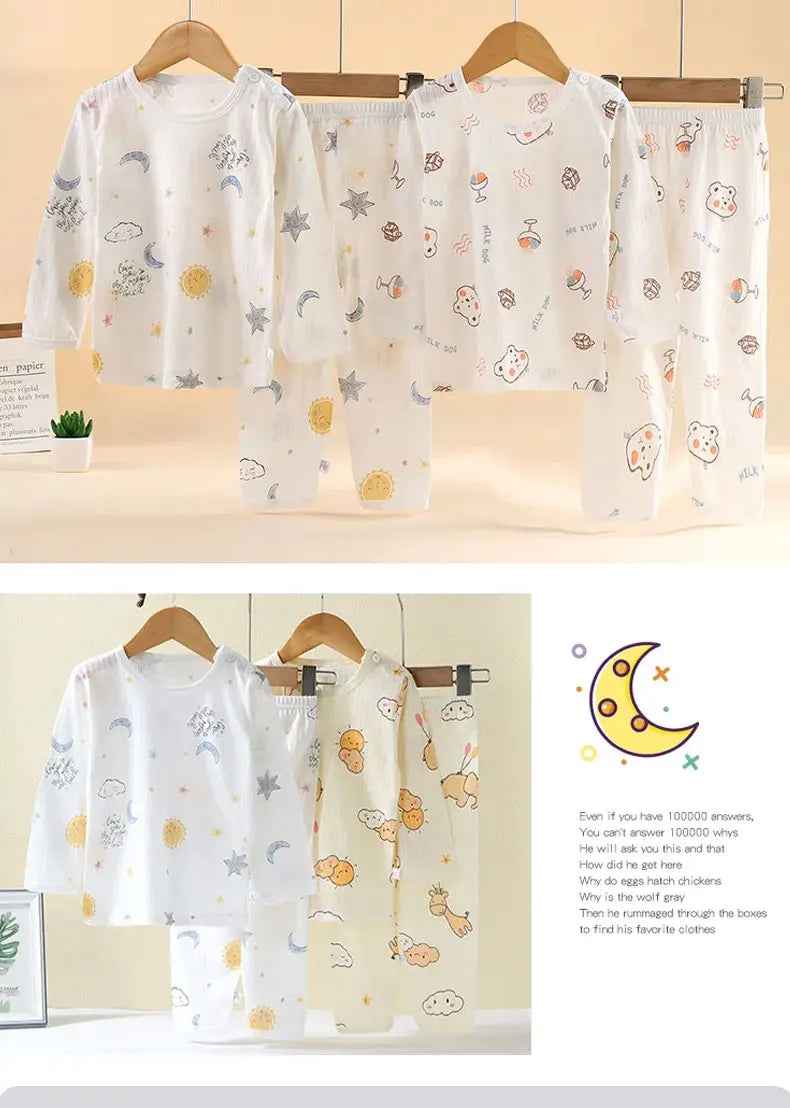 👦🛏️ Soft & Snuggly Cartoon Pyjama Set for Boys – Long & Short Sleeve Options! - ThiGui