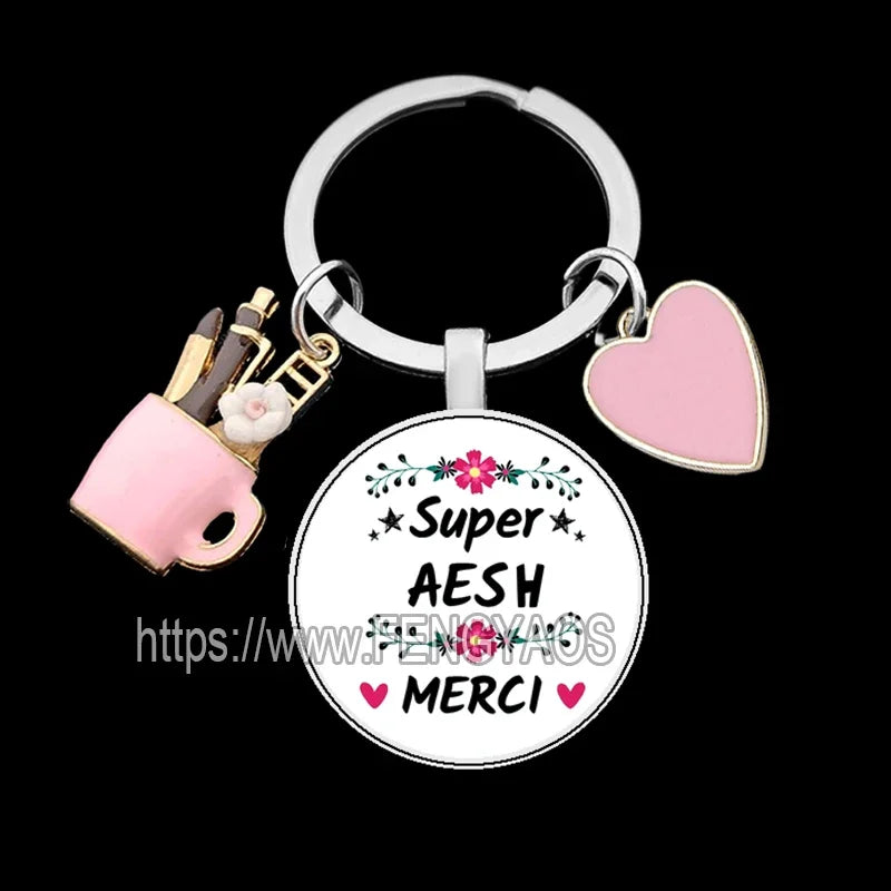 🧡 Merci Keychain – A Lovely Little Thank You for Amazing Teachers & Classroom Heroes! 🎁 - ThiGui