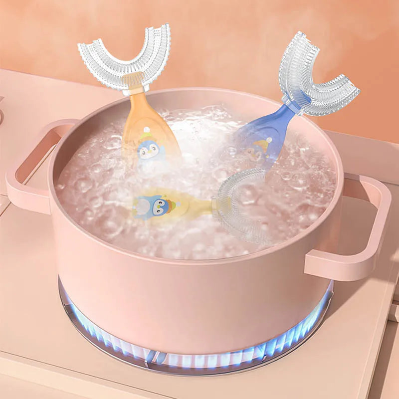 🦷 Gentle Silicone Toothbrush – Oral Care for Kids Ages 2 to 12 👶💧 - ThiGui