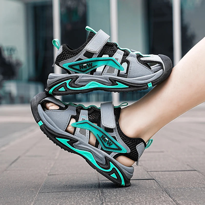 1.1 👟🌊 All-Terrain Adventure Sandals for Boys – Beach to Playground Ready! 🏖️🚀 - ThiGui