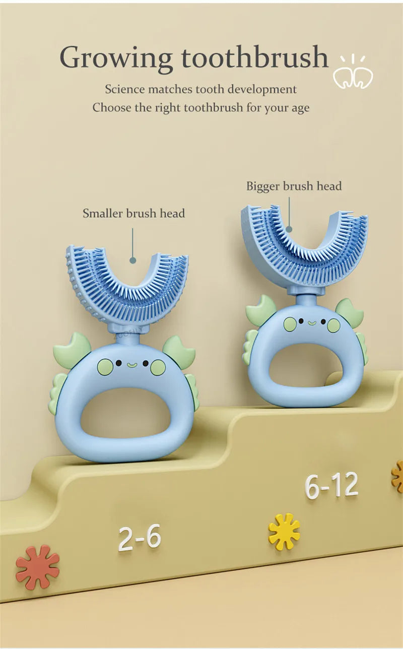🪥🧸 360° U-Shaped Cartoon Toothbrush – Gentle, Fun & Perfect for Little Smiles! 🌟👶 - ThiGui
