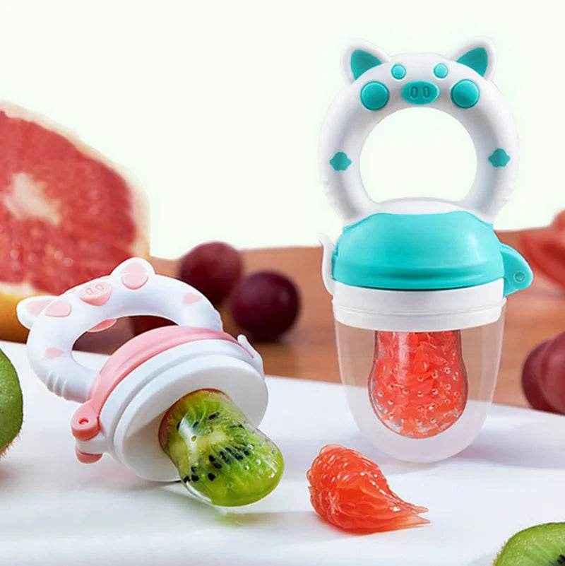 🥄Silicone Baby Feeder Spoon and Fruit Pacifier for Boys Starting Solids and Teething in Style - ThiGui