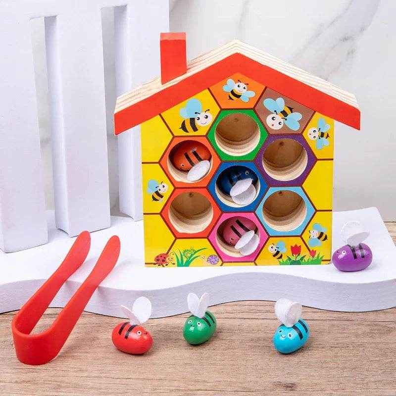 🌳Busy Bees Color Matching Game – Montessori Wooden Fun for Clever Little Hands - ThiGui