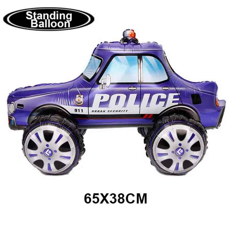 🚓Zoom into Action! Police Car Birthday Balloon Set for Little Heroes Turning 4, 5 or 6! - ThiGui