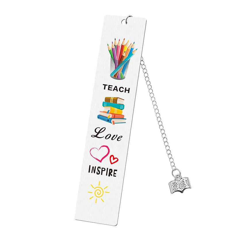 📚🌟 A Bookmark That Says “Thank You” – Colourful Steel Gift for Inspiring Teachers ✏️🍎 - ThiGui