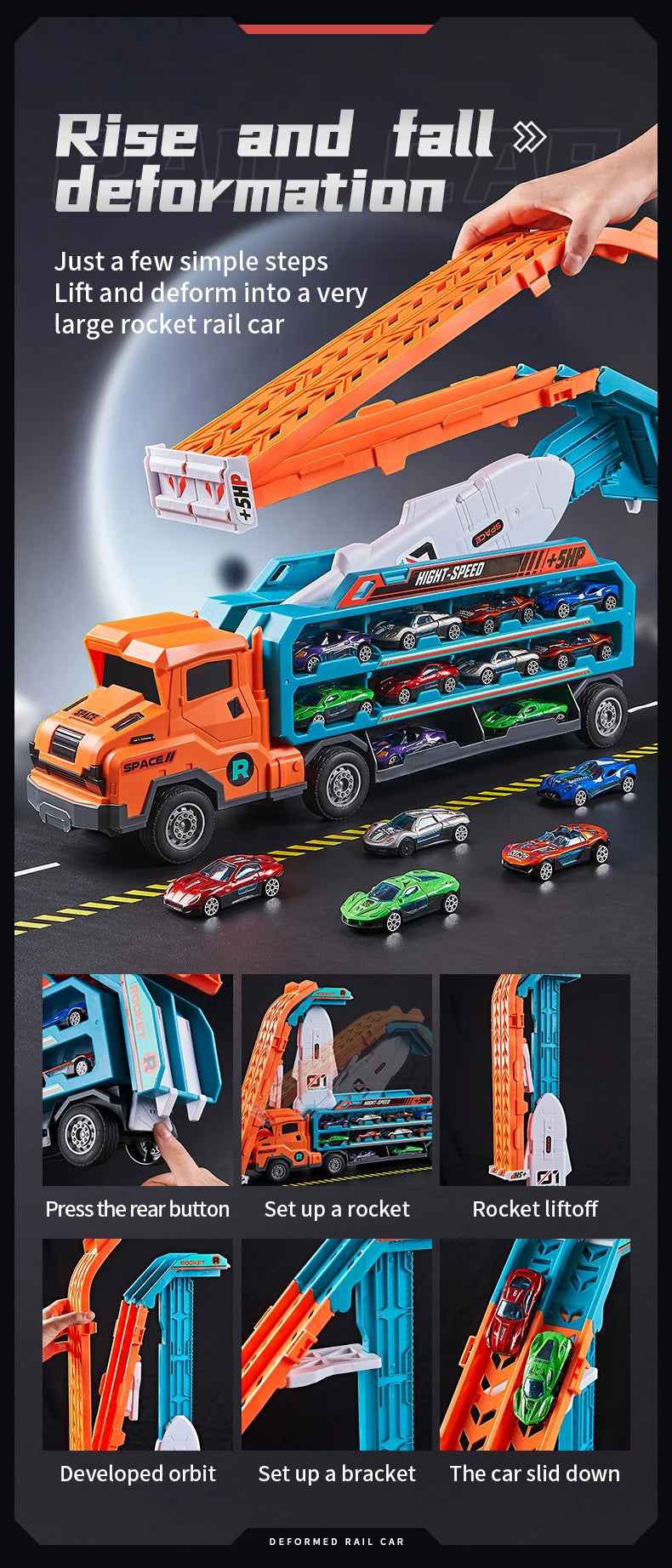 🚗 Rocket Racer Track Set – Loop, Launch & Transform into Hours of Fun! 🛞🚀 - ThiGui