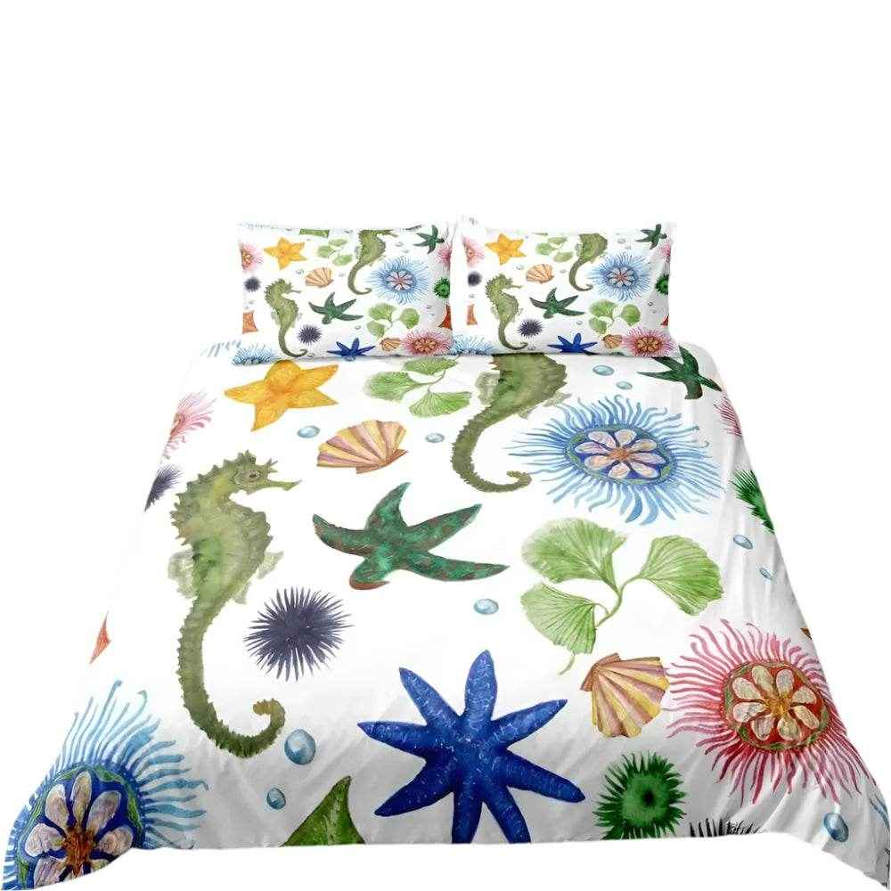 🛏️Underwater Dreams Await! 🐠 Ocean Animal Bedding Set for Sea-Loving Kids - ThiGui