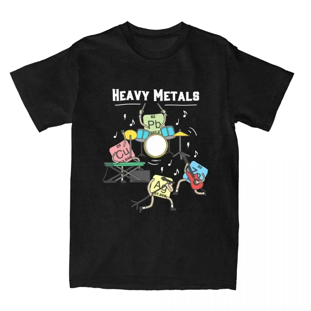 Heavy Metals Rock Chemistry Tee 🤘🧪 Oversized Vintage Streetwear T-Shirt - ThiGui