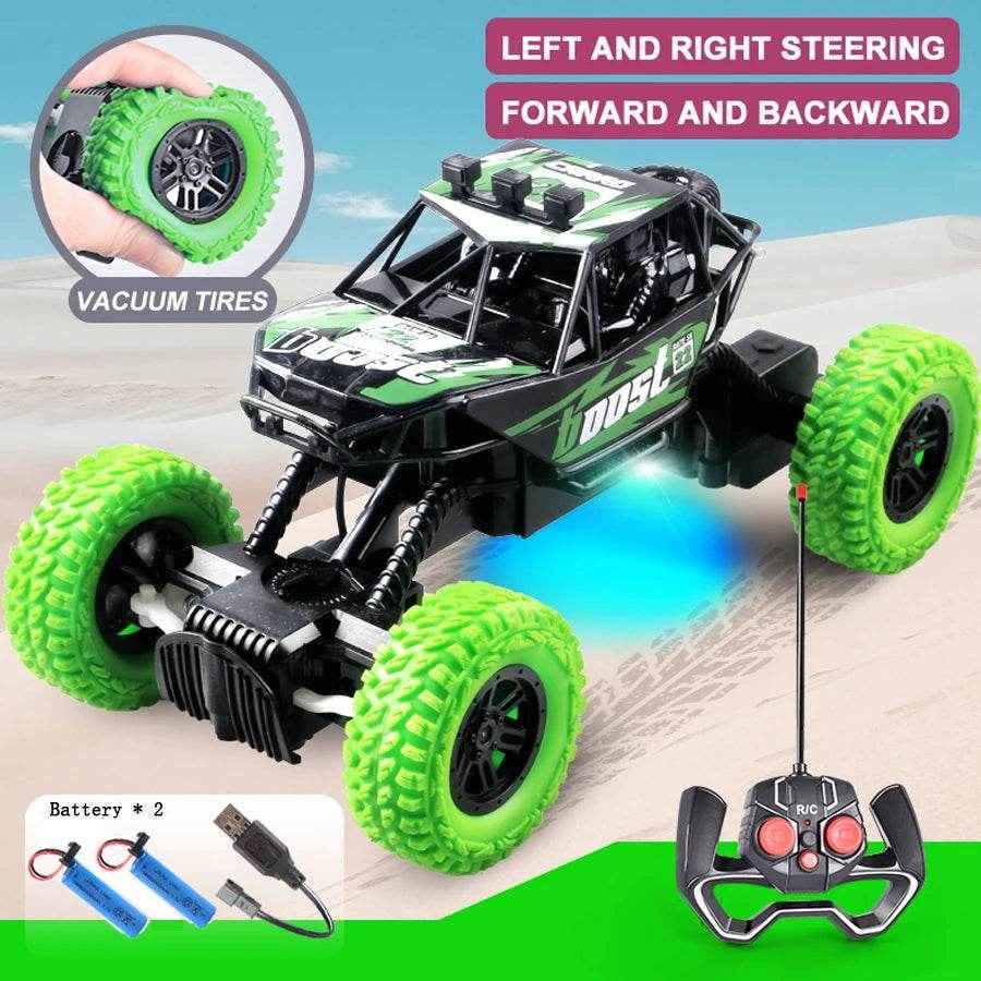 🎮Remote Control Stunt Car with Flashing Lights for Boys Who Love Speed and Glow-in-the-Dark Races - ThiGui