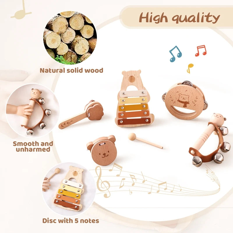 🥁 Montessori Musical Toy Set – Little Hands, Big Sound Adventures! 🎶👶 - ThiGui