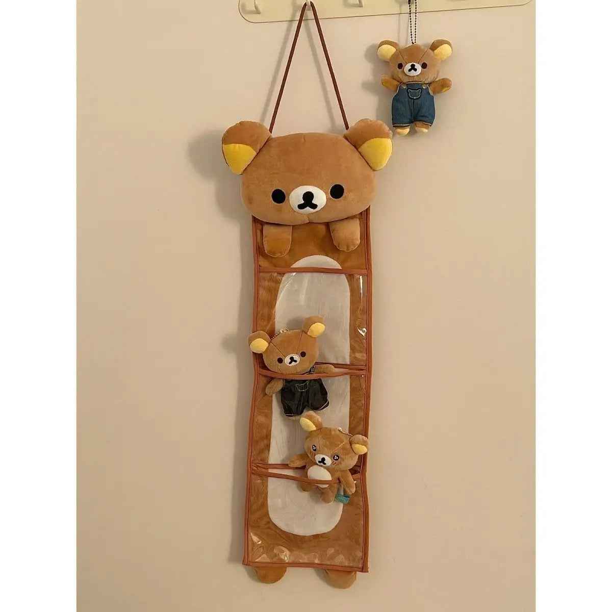✨ Adorable Rilakkuma Wall Storage Bag 🐻 – Tidy Up with a Smile! - ThiGui