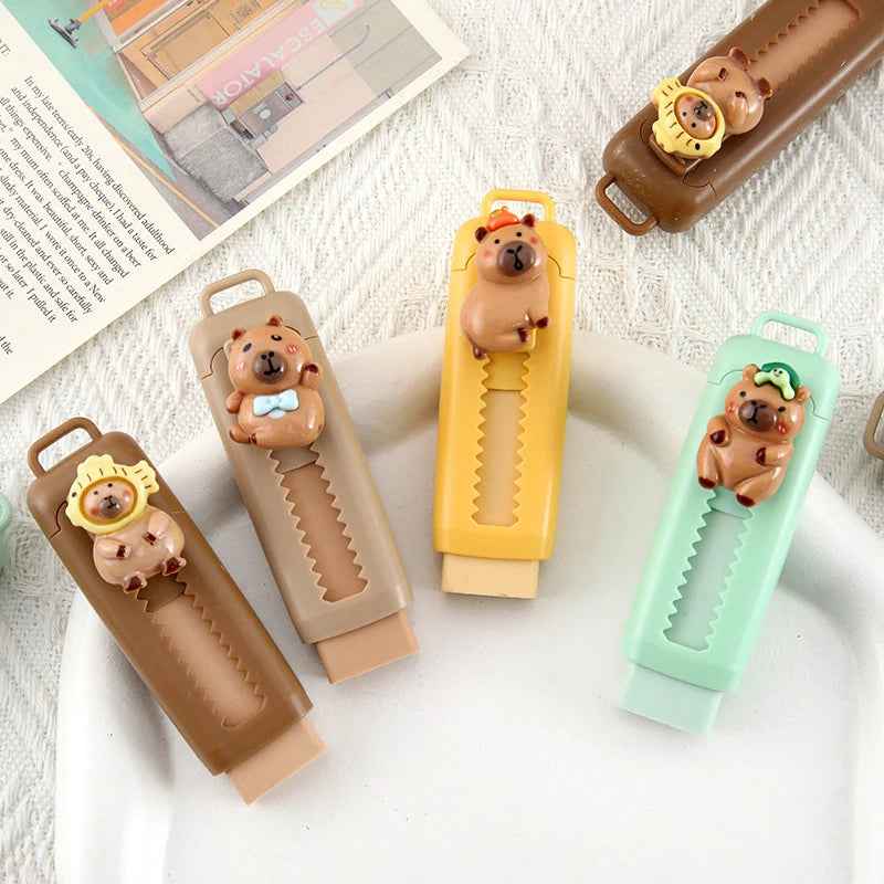 🐹 Kawaii Capybara Push-Pull Eraser – A Pencil Case Favourite with Big Personality! - ThiGui