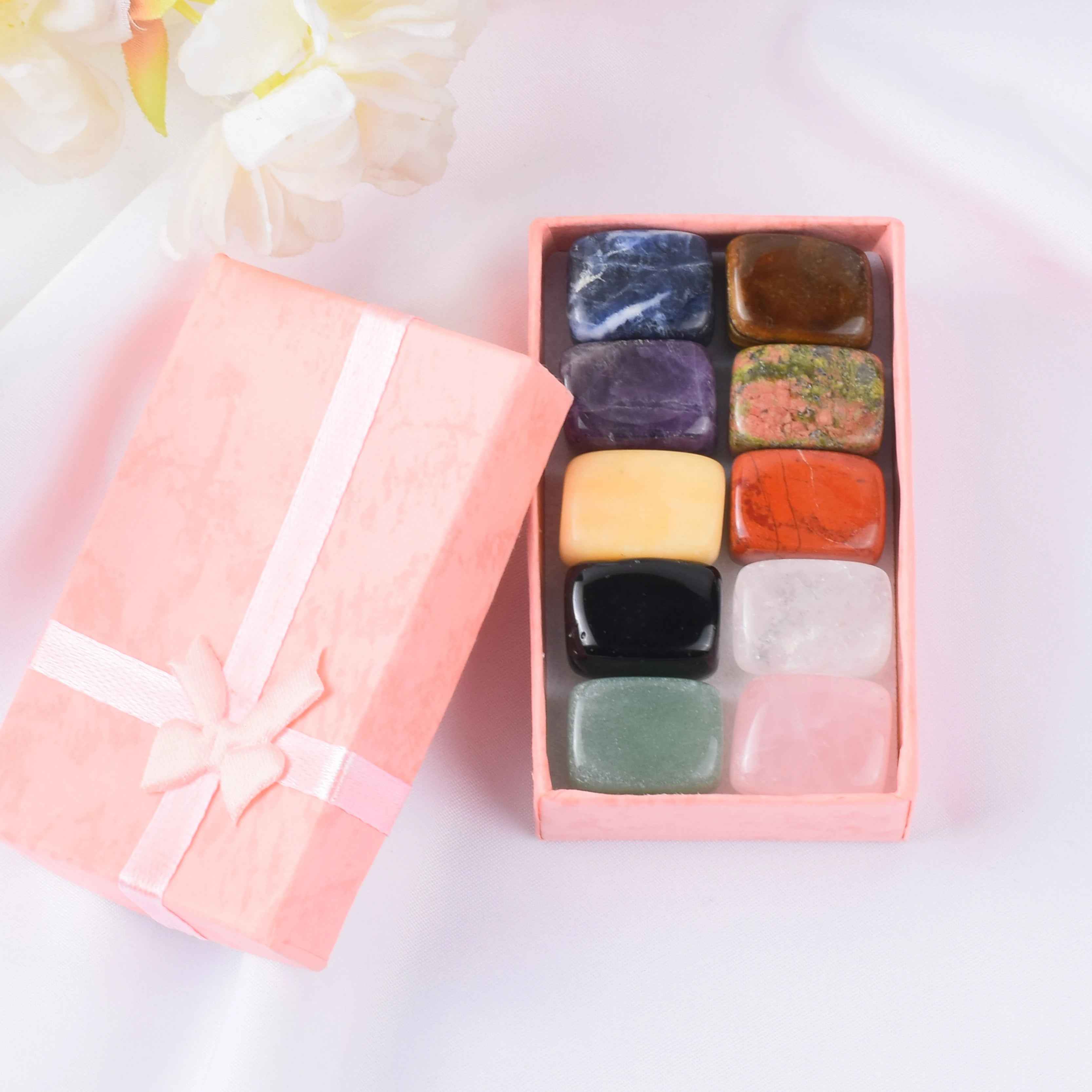 ⚡Magical Chakra Stones Set – 10 Natural Tumbled Gems for Calm, Confidence & Adventure - ThiGui