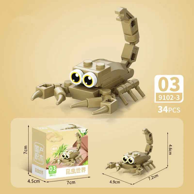 🕷️ Snap Together a Wild World – Insect & Animal Block Creatures for Kids & Collectors! 🐜🦂 - ThiGui