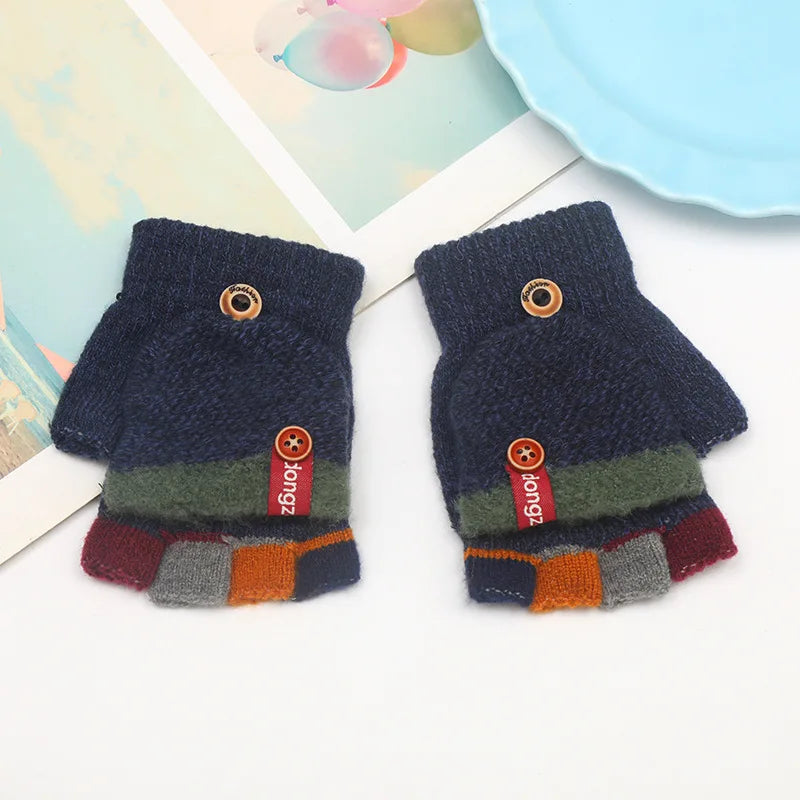 🧤✨ Flip-Top Kids Gloves – Warm, Practical & Perfect for Autumn-Winter Adventures! 🎒✍️ - ThiGui