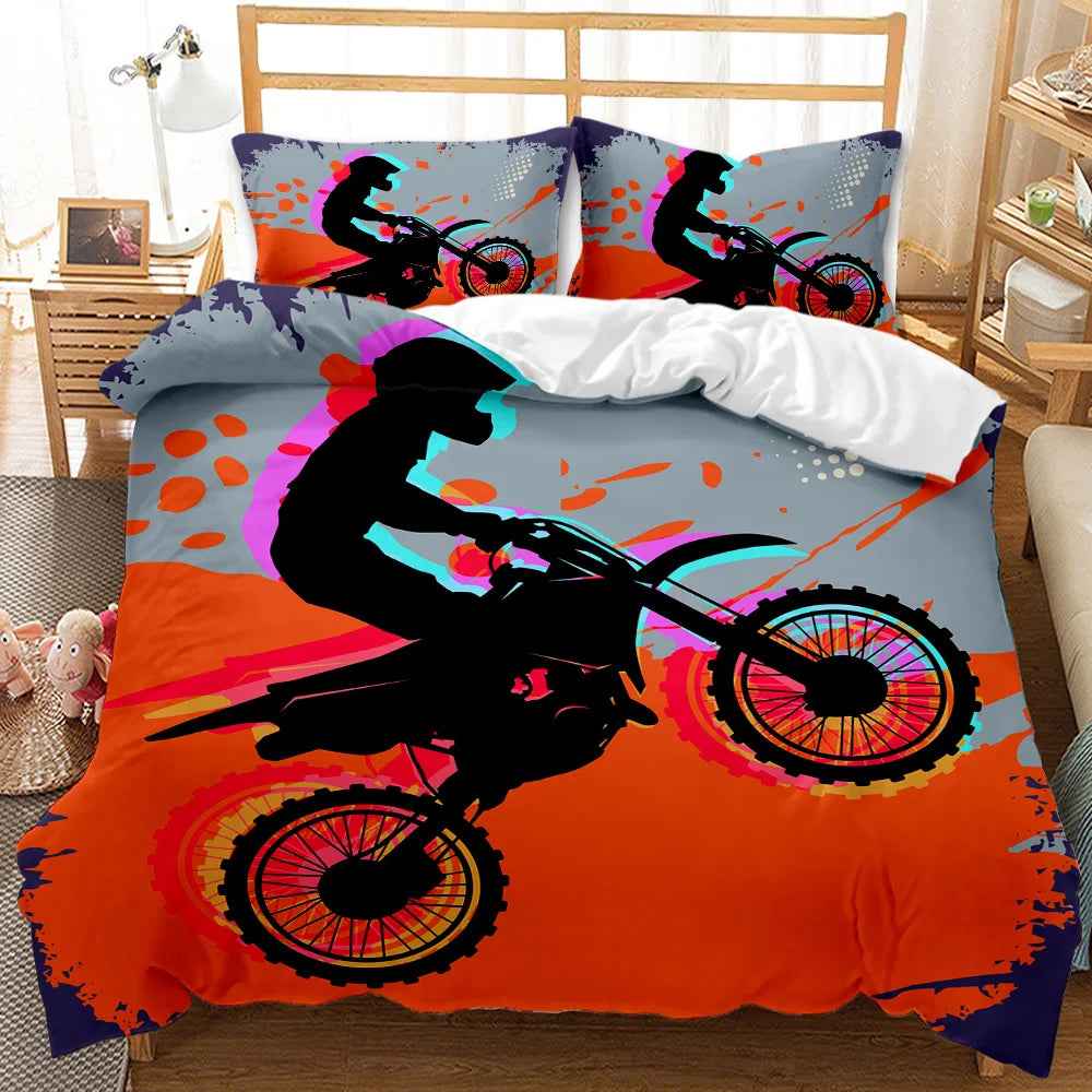 🏍️ Zoom into Dreamland – Dirt Bike Bedding for Little Adventurers - ThiGui