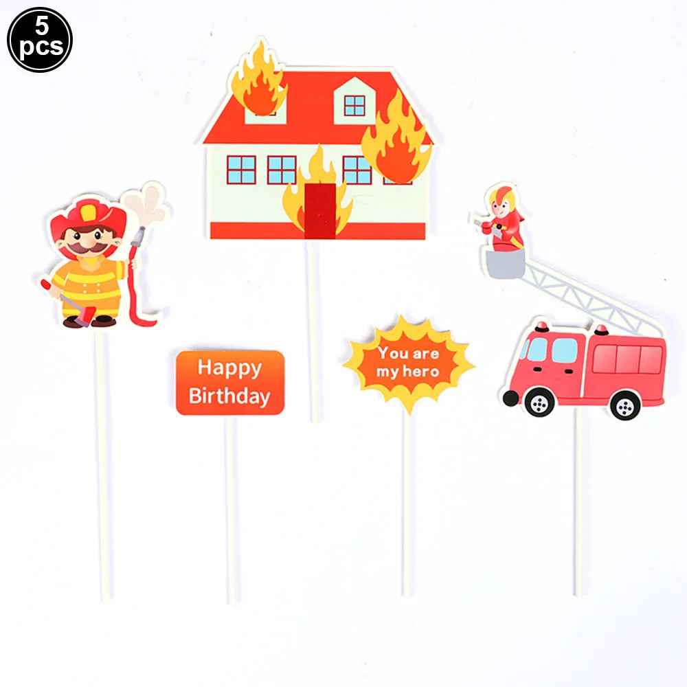 🎂Turn Up the Heat – Firefighter Cake Toppers for a Blaze of Birthday Fun! - ThiGui