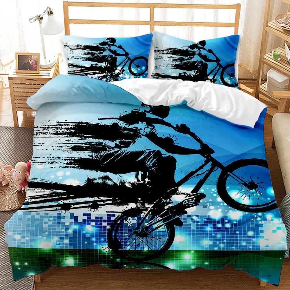 🏍️ Zoom into Dreamland – Dirt Bike Bedding for Little Adventurers - ThiGui
