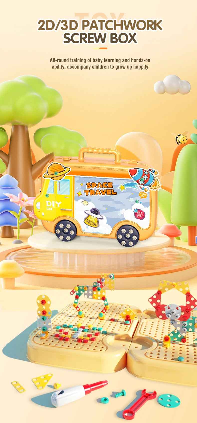 🔩 Build Big Ideas – Montessori Toolbox & 3D Puzzle Set for Young Makers 🧰🧠 - ThiGui